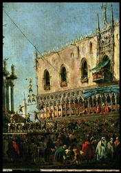 Il doge alla festa del Martedì grasso sulla Piazzetta, Venezia, dettaglio degli acrobati